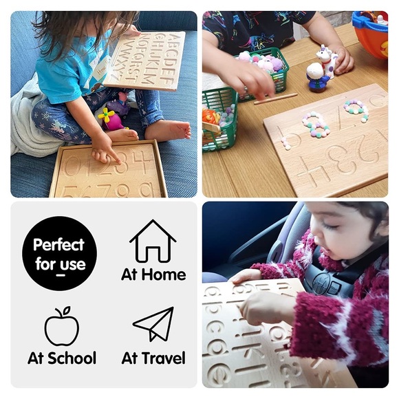 My First Learn To Write Wood Double Sided Number & Shape Tracing Board & Stylus - Picture 6 of 16